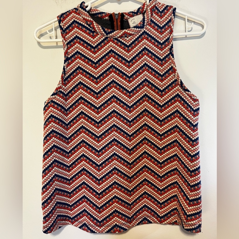 Anthropologie Pink and Blue Chevron Knit Tank - Picture 2 of 6